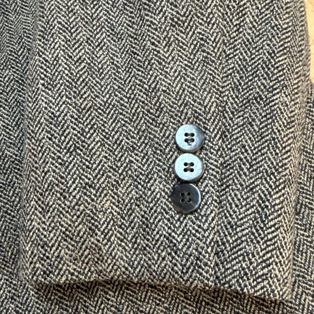 VTG Cricketeer Tweed Blazer Sz 44L Herringbone Wool Cashmere Sport Coat Jacket